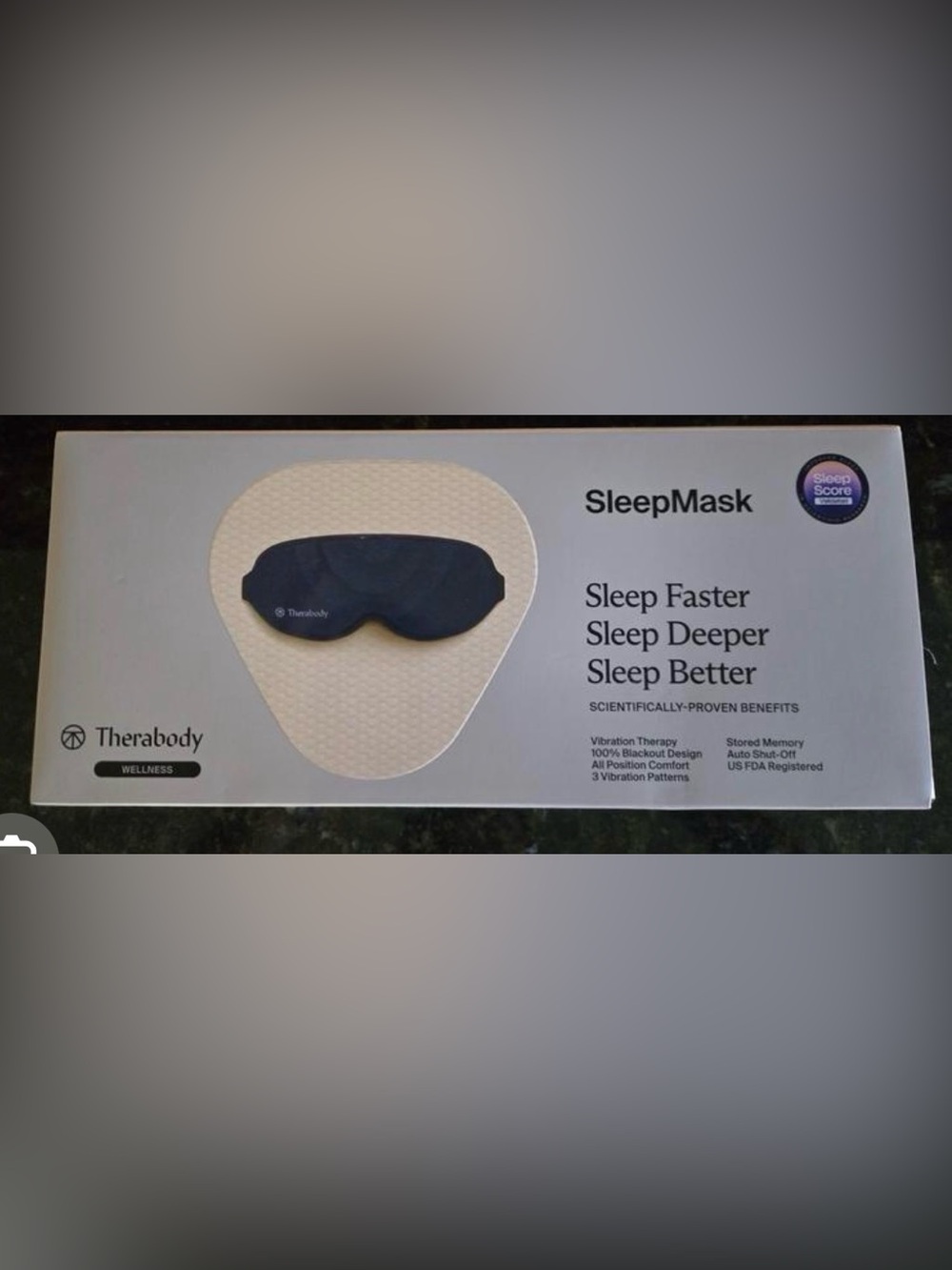Therabody Black SleepMask Vibration Therapy Eye Mask